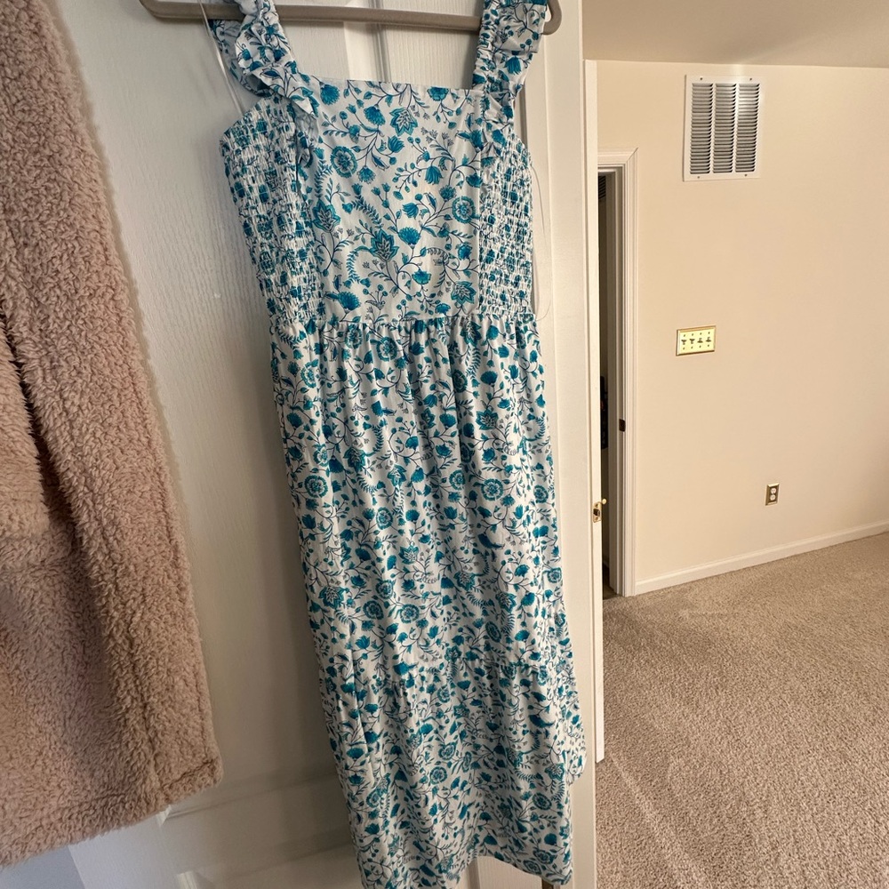 Draper James Blue and White Floral Dress